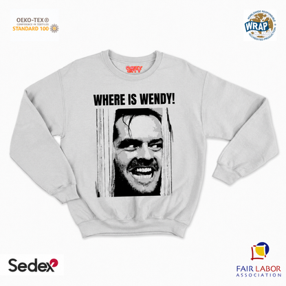 felpa con girocollo unisex- where is Wendy!
