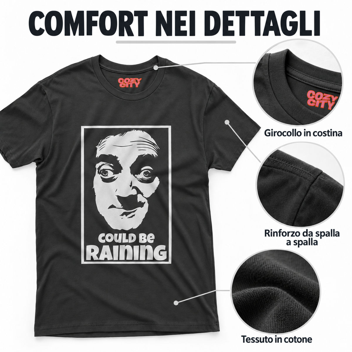 maglietta t-shirt- frankenstein igor potrebbe piovere