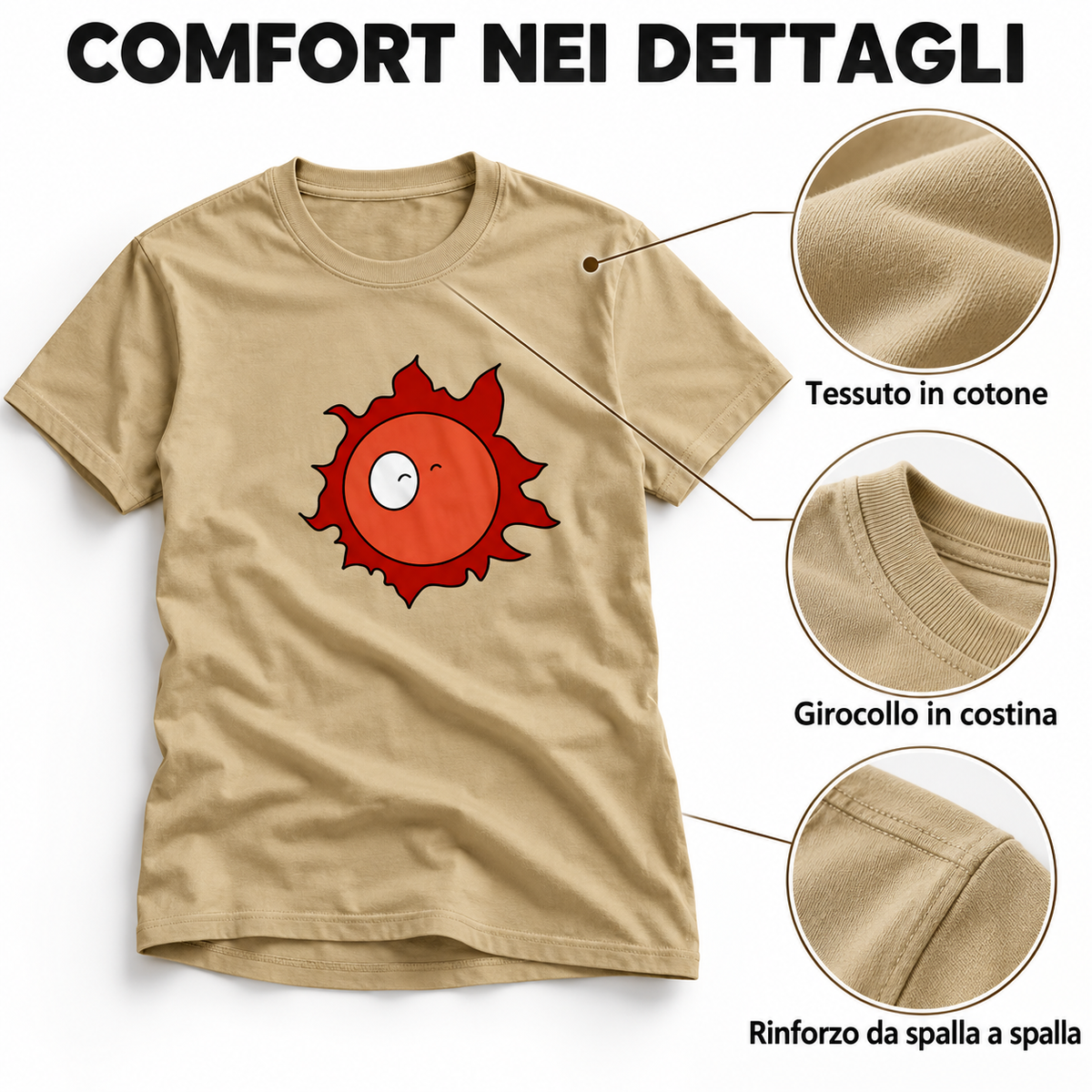maglietta t-shirt- sole manga