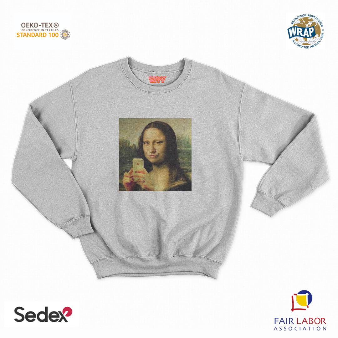 felpa con girocollo unisex- monnalisa selfie
