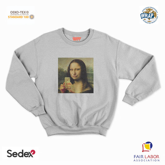 felpa con girocollo unisex- monnalisa selfie