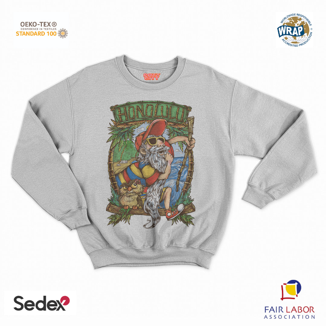 felpa con girocollo unisex- spada nella roccia honolulu