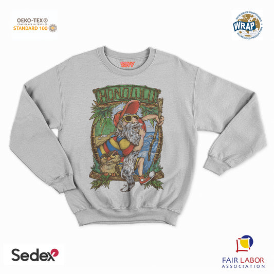 felpa con girocollo unisex- spada nella roccia honolulu