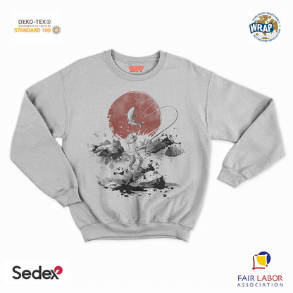 felpa con girocollo unisex- pescatore manga