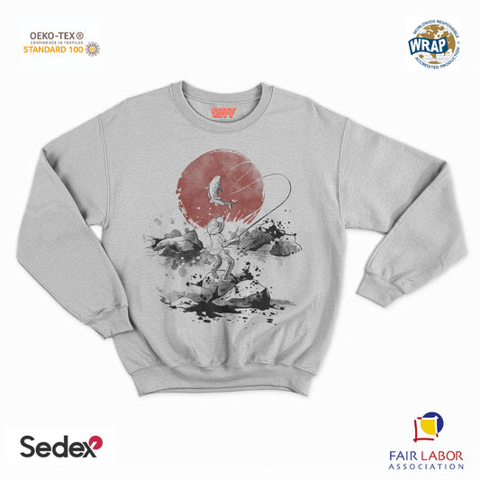 felpa con girocollo unisex- pescatore manga