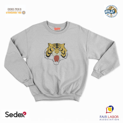 felpa con girocollo unisex- tigre manga