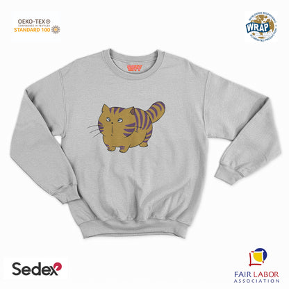 felpa con girocollo unisex- gatto luciano