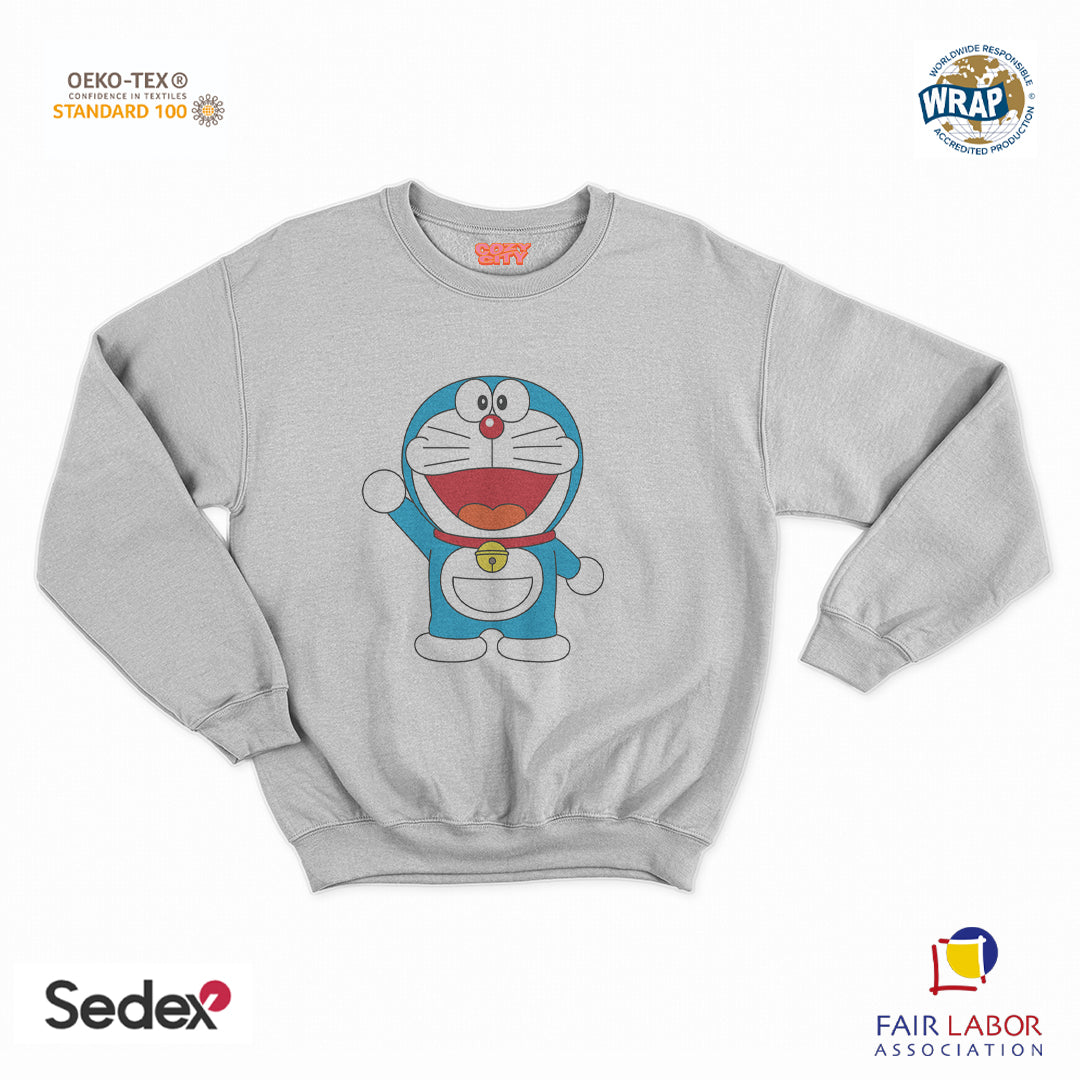 felpa con girocollo unisex- gatto spaziale manga