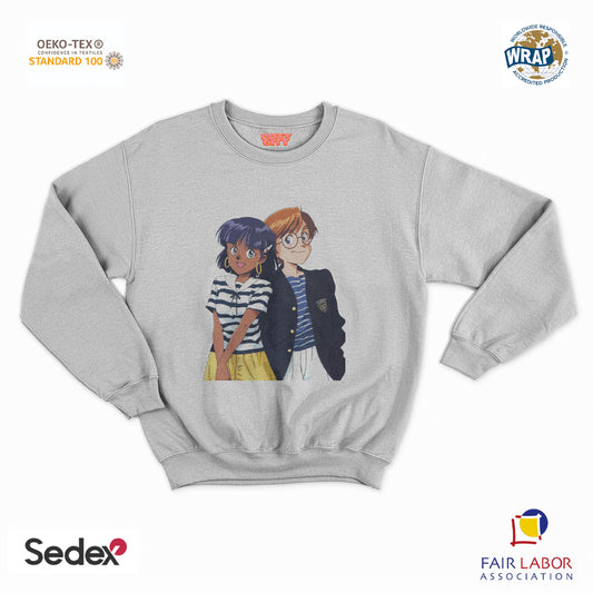 felpa con girocollo unisex- il mistero della pietra azzurra