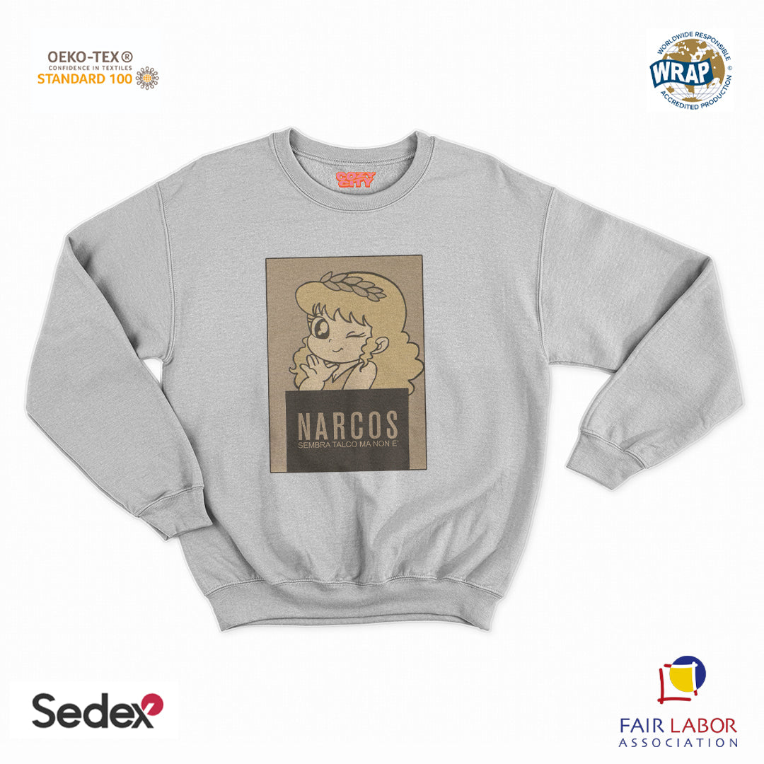 felpa con girocollo unisex- pollon narcos