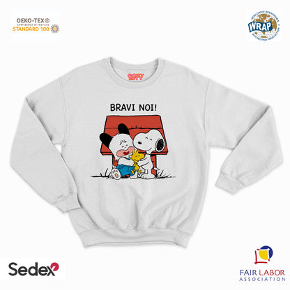 felpa con girocollo unisex- bravi noi
