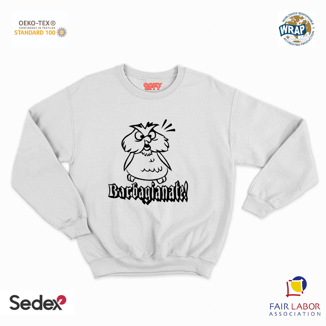 felpa con girocollo unisex- barbagianate anacleto
