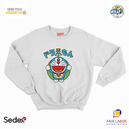 felpa con girocollo unisex- gatto spaziale giapponese