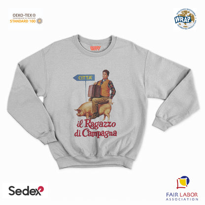 felpa con girocollo unisex- ragazzo di campagna