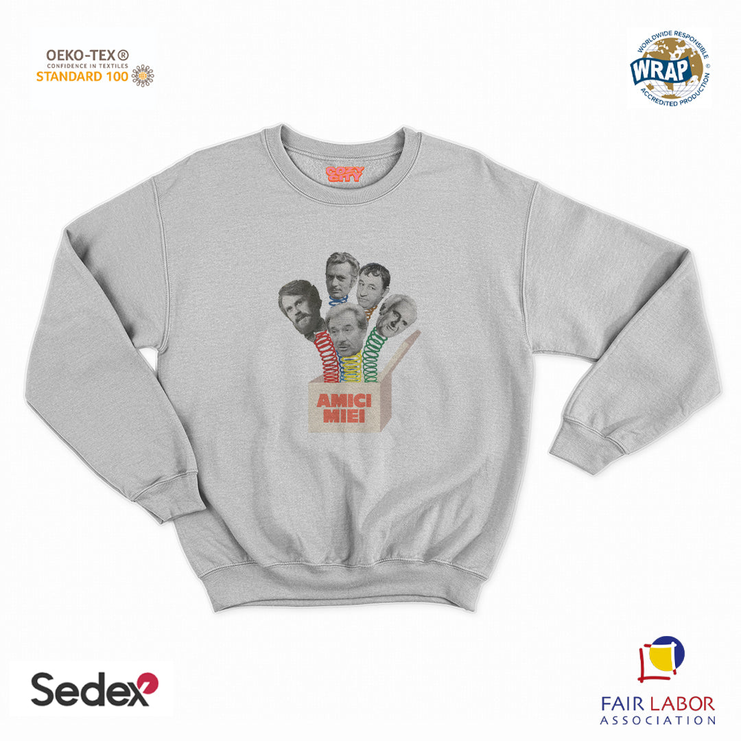 felpa con girocollo unisex- amici miei scatola