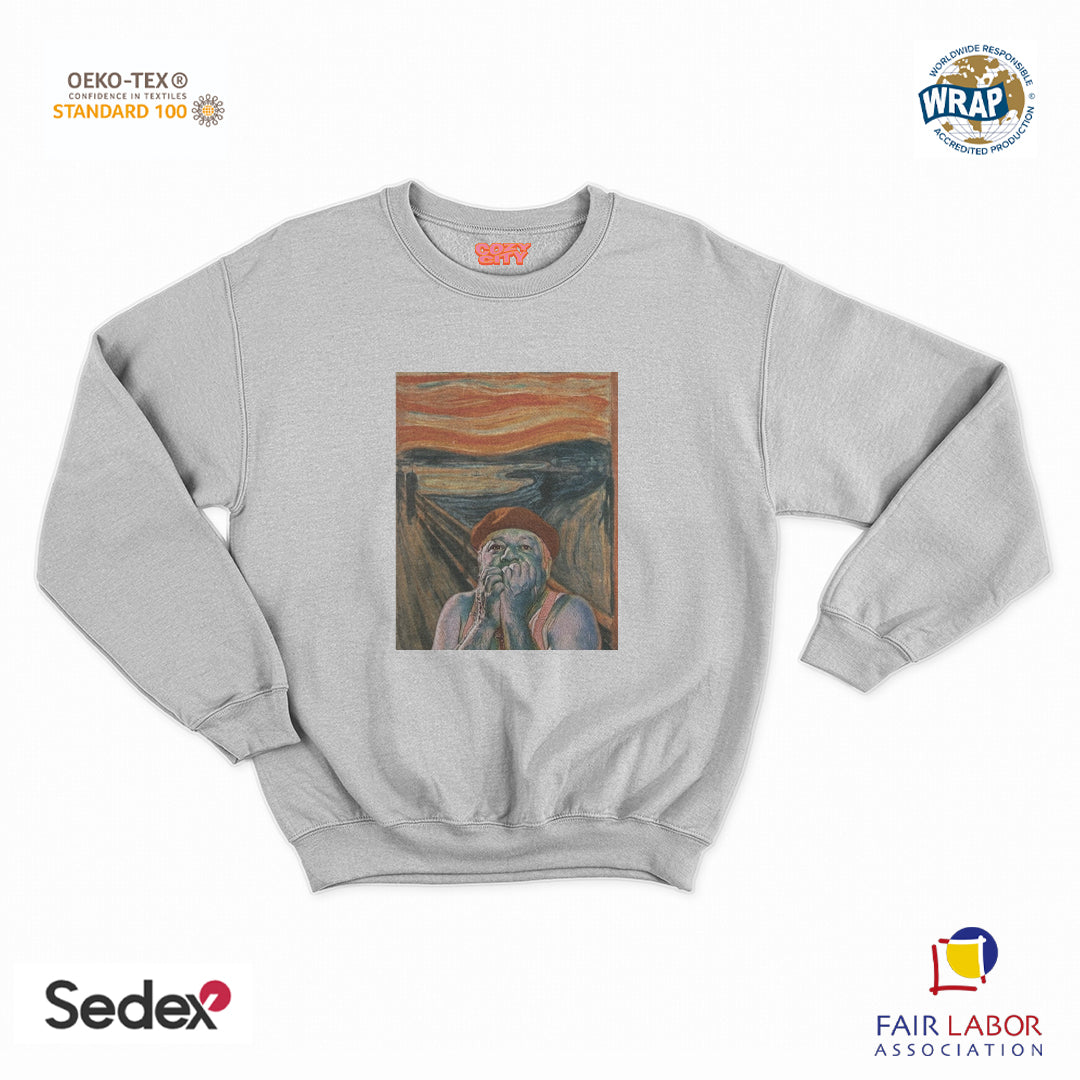 felpa con girocollo unisex- l urlo di ugo