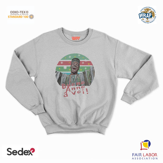 felpa con girocollo unisex- buono anno a voi una poltrona per due