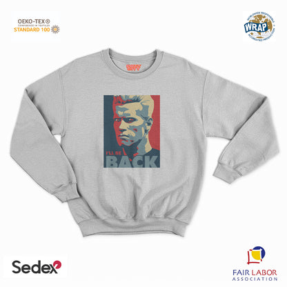 felpa con girocollo unisex- sono tornato arnold