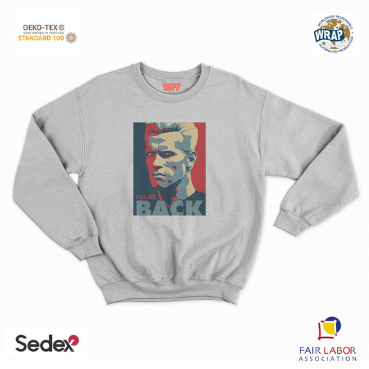 felpa con girocollo unisex- sono tornato arnold