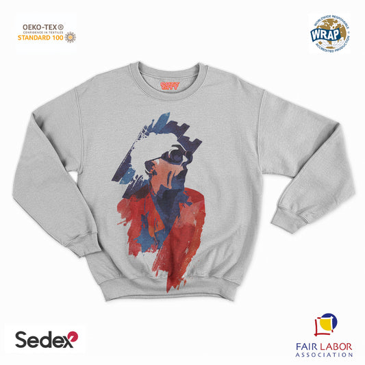 felpa con girocollo unisex- doc ritorno acquarello