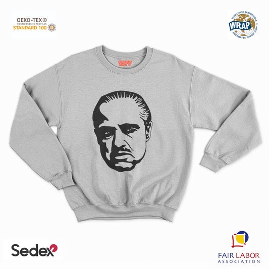 felpa con girocollo unisex- padrino nero