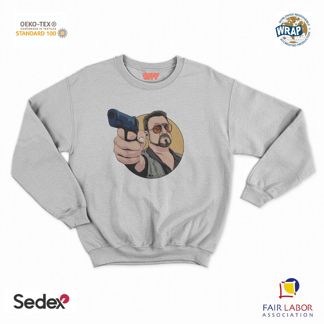 felpa con girocollo unisex- walter gun