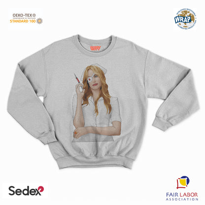 felpa con girocollo unisex- kill bill infermiera