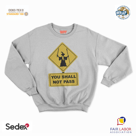 felpa con girocollo unisex- gandalf cartello