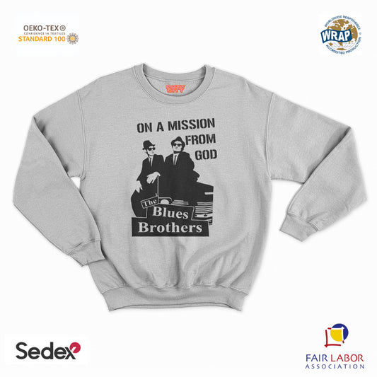 felpa con girocollo unisex- brothers on a mission from god