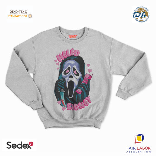 felpa con girocollo unisex- hello sidney love screem