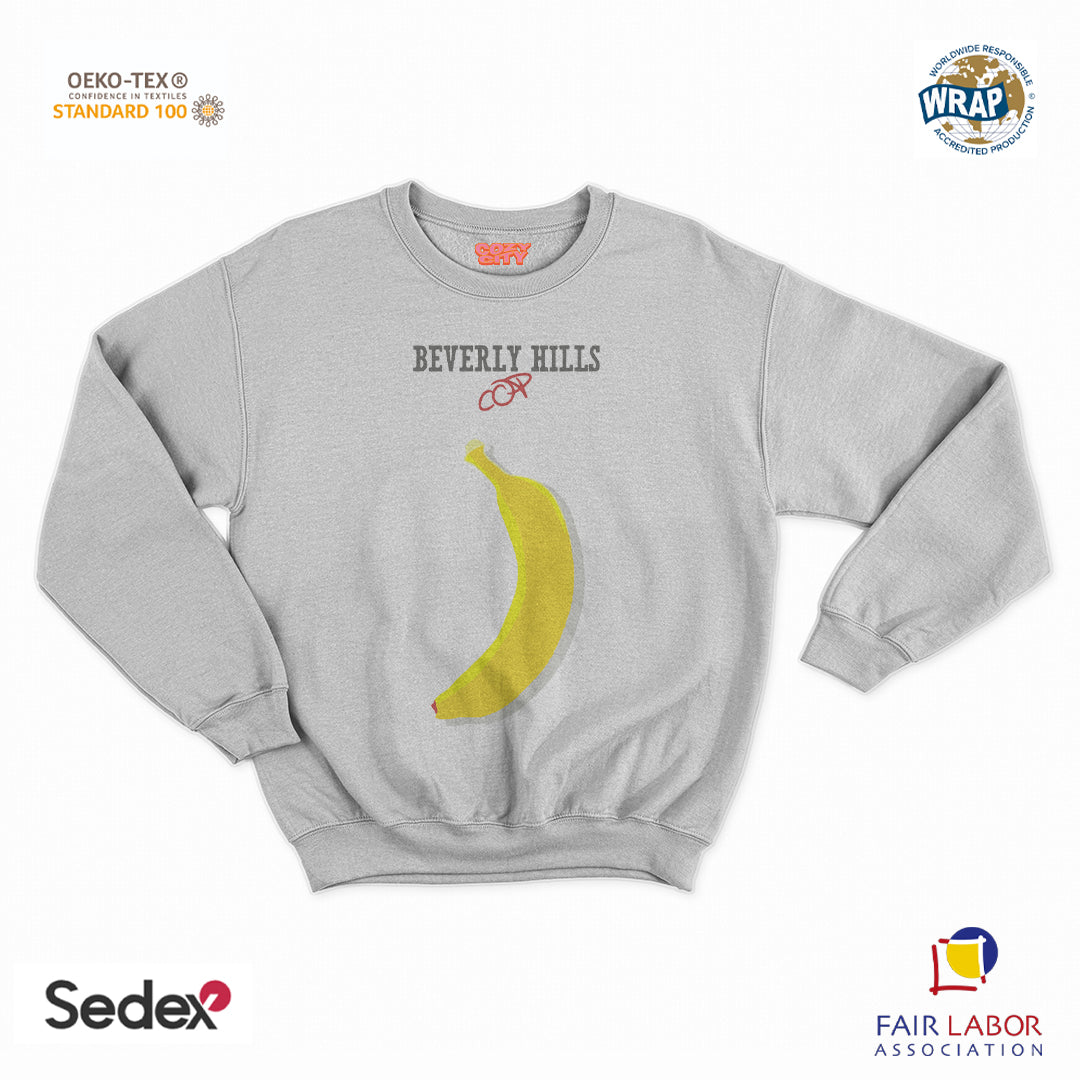 felpa con girocollo unisex- beverly hills banana