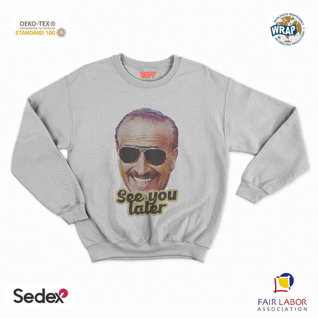 felpa con girocollo unisex- see you later dogui