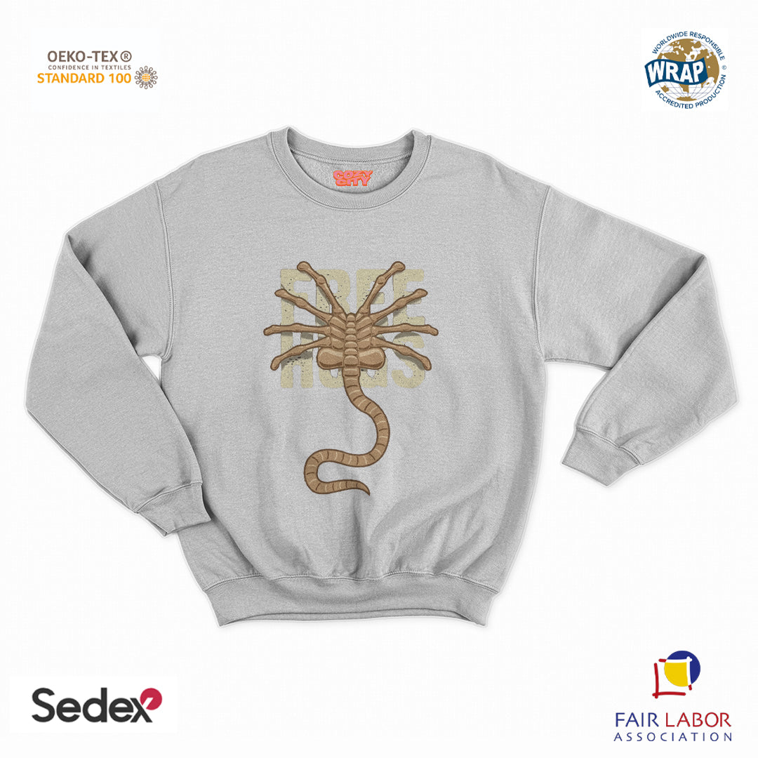 felpa con girocollo unisex- alien free hugs