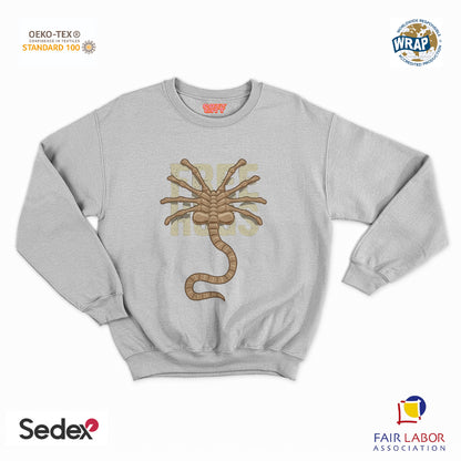 felpa con girocollo unisex- alien free hugs