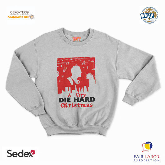 felpa con girocollo unisex-a very die hard christmas natale