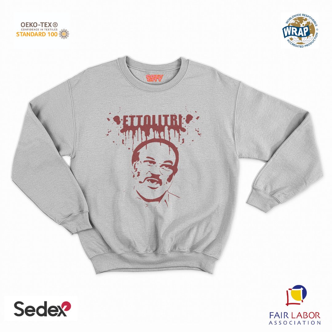 felpa con girocollo unisex- mario ettolitri di sangue