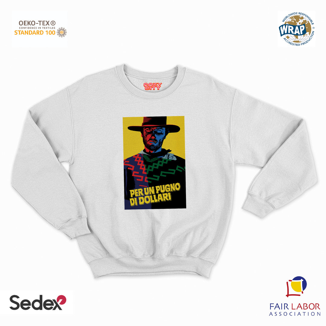 felpa con girocollo unisex- per un pugno western