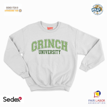 felpa con girocollo unisex- grinch university natale