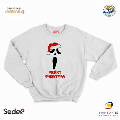 felpa con girocollo unisex- merry christmas urlo natale