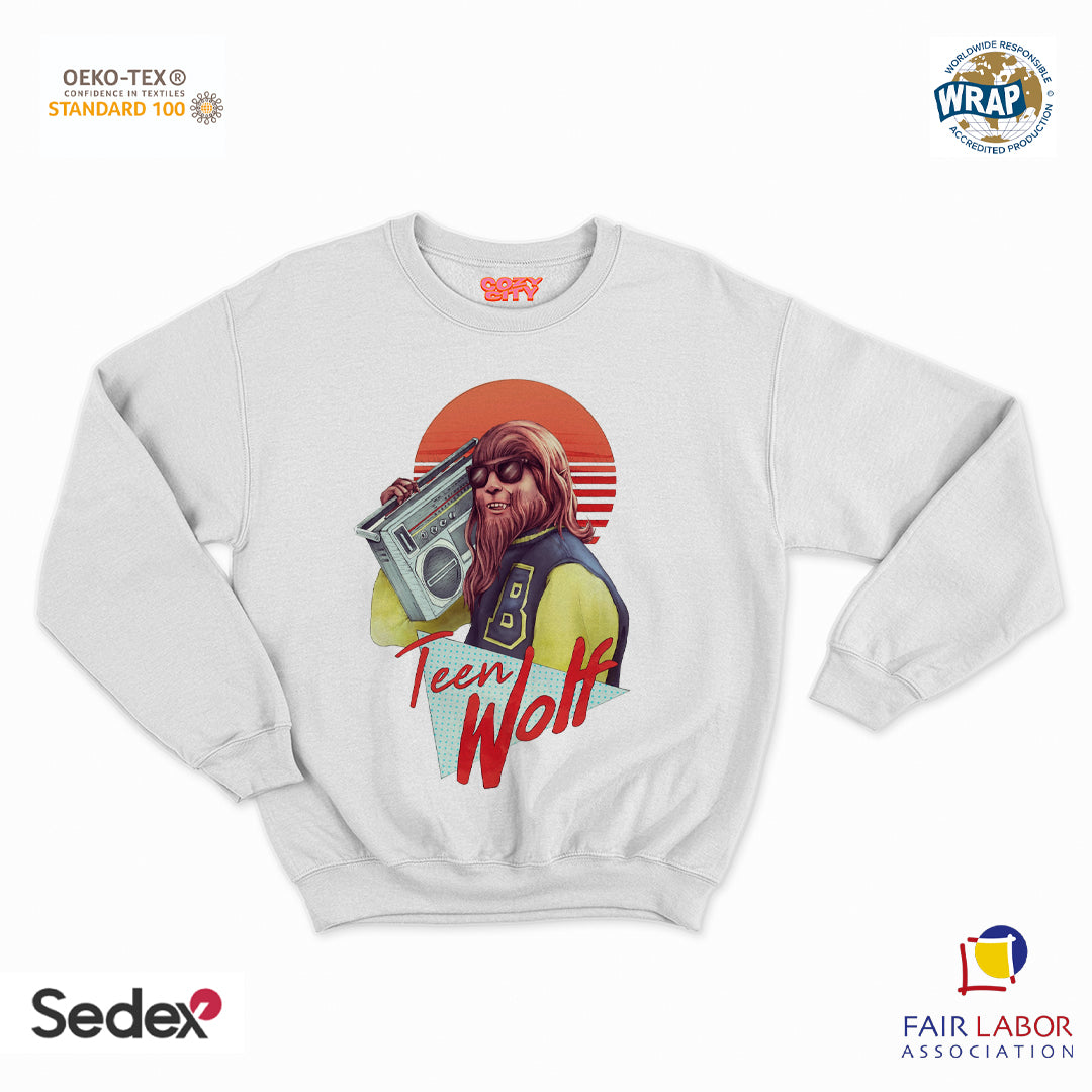 felpa con girocollo unisex- lupo teen