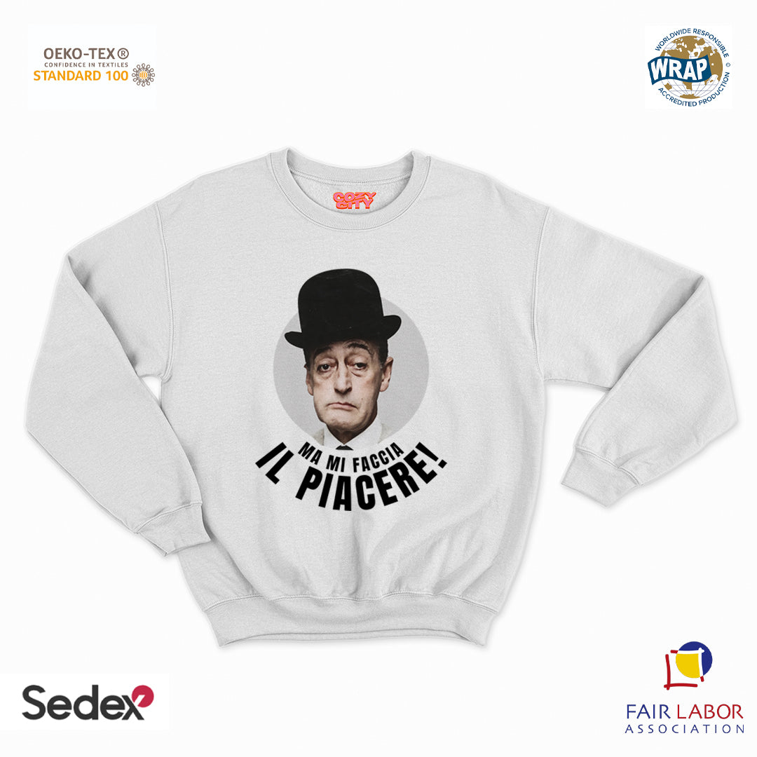 felpa con girocollo unisex- ma mi faccia il piacere