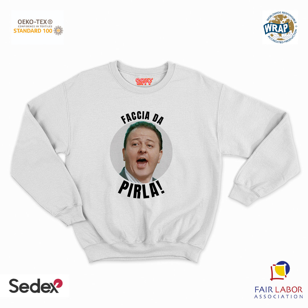 felpa con girocollo unisex- faccia da pirla