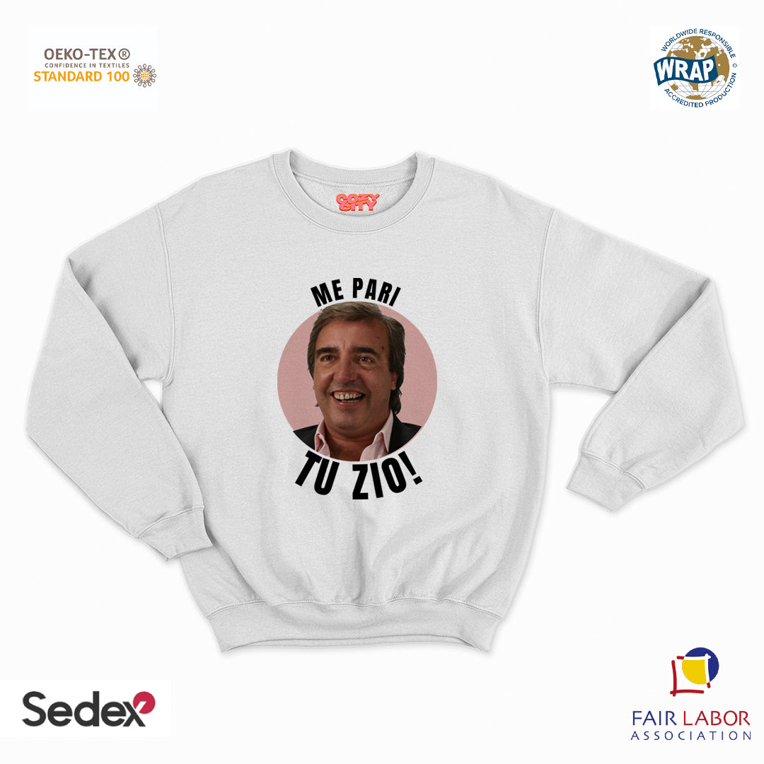 felpa con girocollo unisex- me pari tu zio per chiari