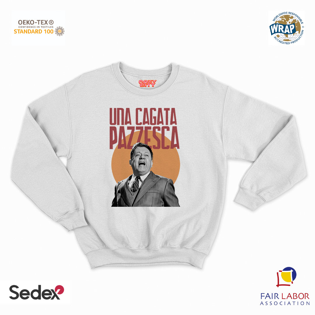 felpa con girocollo unisex- una cagata pazzesca
