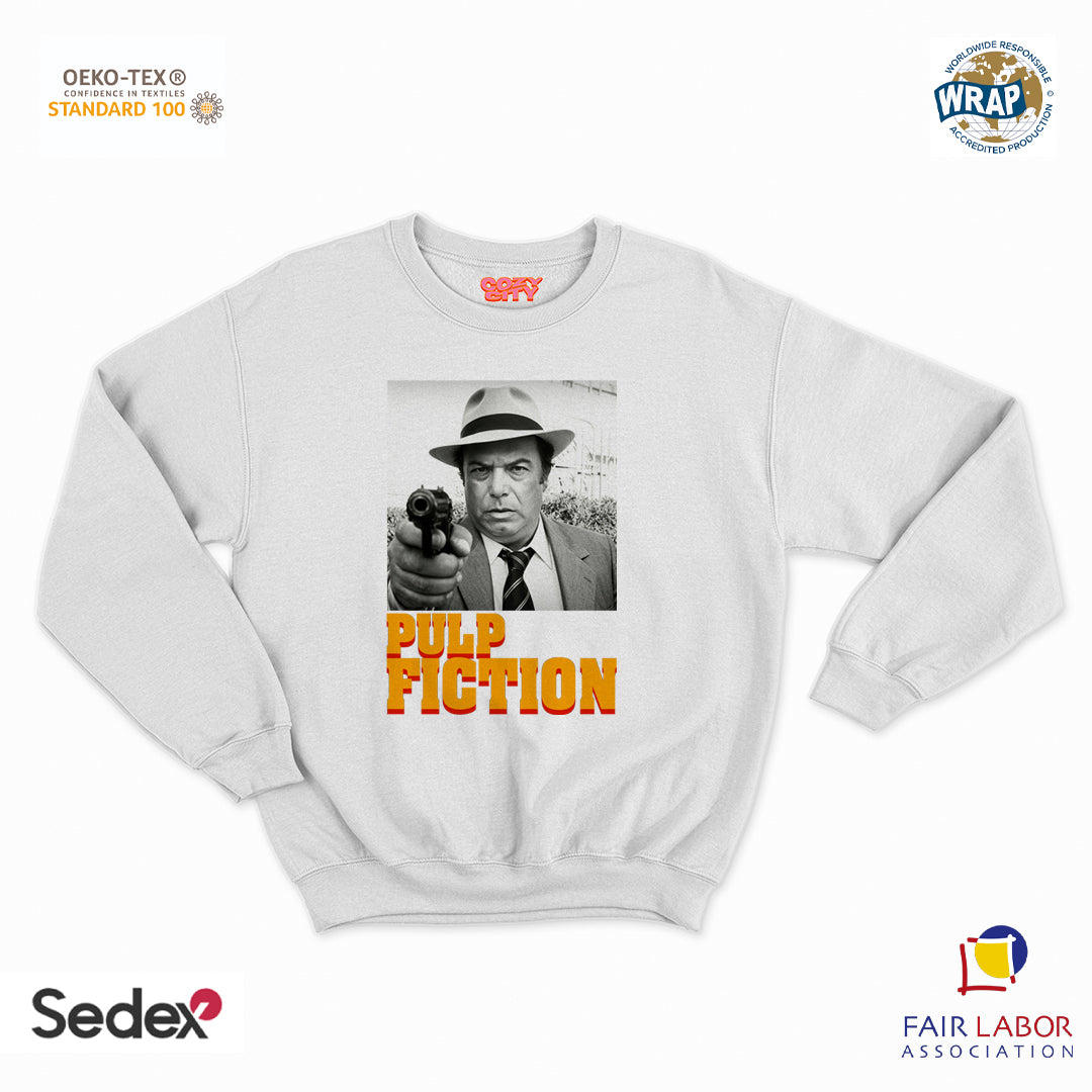 felpa con girocollo unisex- lo gatto fiction
