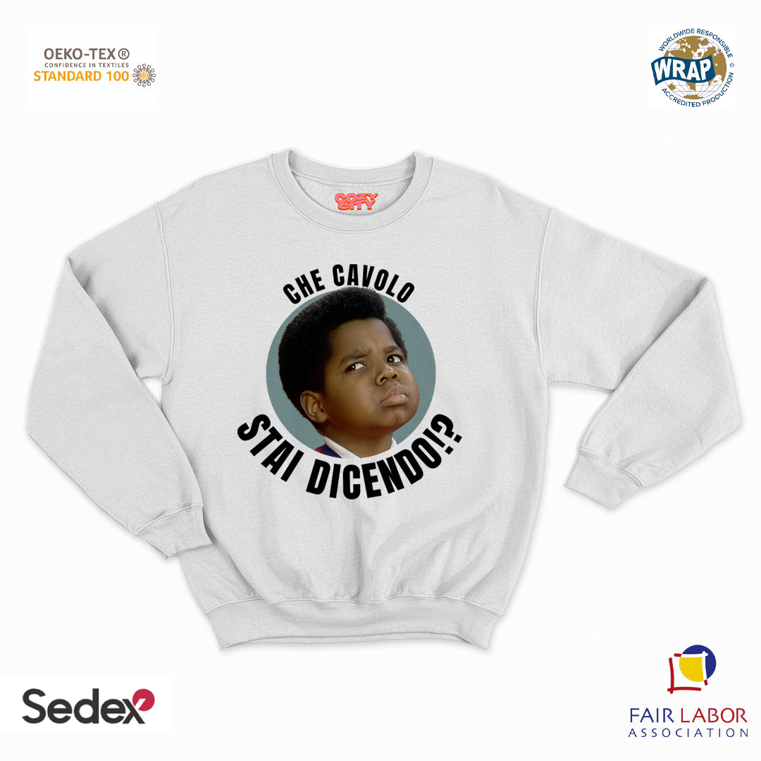 felpa con girocollo unisex- che cavolo stai dicendo