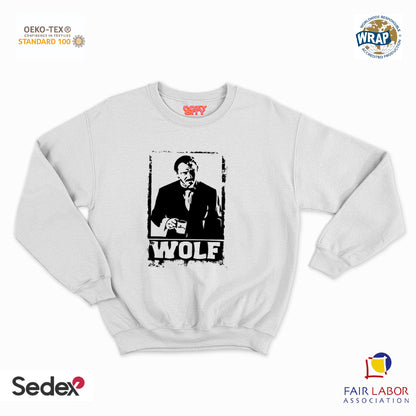felpa con girocollo unisex- mr wolf