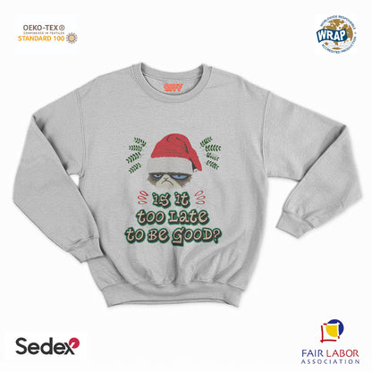 felpa con girocollo unisex- is it too late to be good