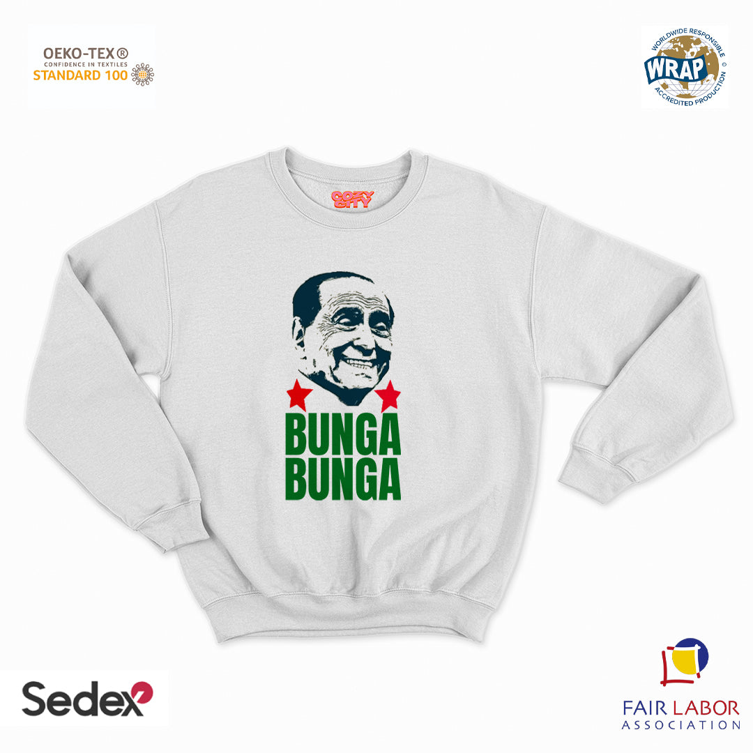 felpa con girocollo unisex- bunga bunga silvio
