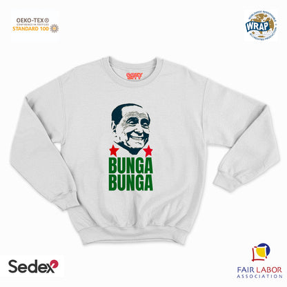 felpa con girocollo unisex- bunga bunga silvio